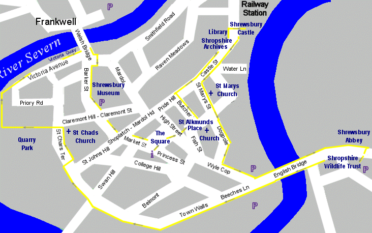 Grope Lane - Fish Street - Bear Steps - St Almund's Place & Church